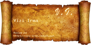 Vizi Irma névjegykártya